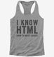 I Know HTML How To Meet Ladies grey Womens Racerback Tank