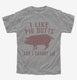 I Like Pig Butts and I Cannot Lie grey Youth Tee
