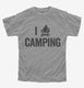I Love Camping Heart Funny Campfire  Youth Tee