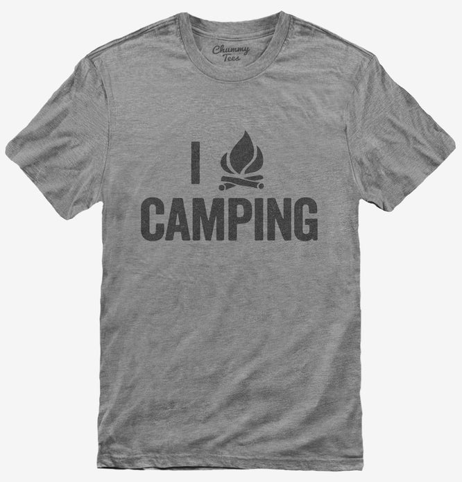 I Love Camping Heart Funny Campfire T-Shirt
