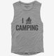 I Love Camping Heart Funny Campfire  Womens Muscle Tank