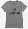 I Love Camping Heart Funny Campfire Womens