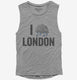 I Love London Funny Cloud grey Womens Muscle Tank