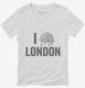 I Love London Funny Cloud white Womens V-Neck Tee