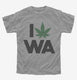 I Love Weed Washington Funny grey Youth Tee