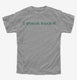 I Pinch Back St Patrick's Day grey Youth Tee