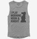 I Play Morning Noon and Knight Funny Chess grey Womens Muscle Tank