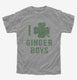 I Shamrock Ginger Boys grey Youth Tee