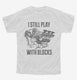 I Still Play With Blocks Funny Engine Block white Youth Tee