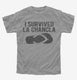 I Survived La Chancla Funny Mexican Humor grey Youth Tee