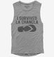 I Survived La Chancla Funny Mexican Humor grey Womens Muscle Tank