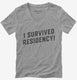 I Survived Residency Funny Doctor Graduation  Womens V-Neck Tee