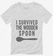 I Survived The Wooden Spoon white Womens V-Neck Tee