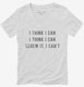I Think I Can Screw It I Can't white Womens V-Neck Tee