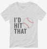 Id Hit That Funny Baseball Softball Womens Vneck Shirt 666x695.jpg?v=1700412001
