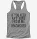 If You Need Anything From Me Reconsider grey Womens Racerback Tank