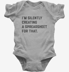 I'm Silently Creating A Spreadsheet For That Funny Baby Bodysuit