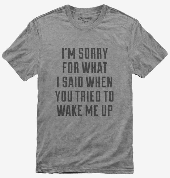 I'm Sorry For What I Said When You Tried To Wake Me Up T-Shirt