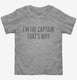 I'm The Captain That's Why grey Toddler Tee