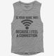 Is Your Name Wifi Funny Pick-up Line grey Womens Muscle Tank