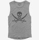 Jolly Roger Pirate grey Womens Muscle Tank
