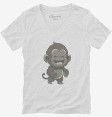 Jungle Animal Gorilla Womens V-Neck Shirt