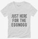 Just Here For The Eggnog white Womens V-Neck Tee