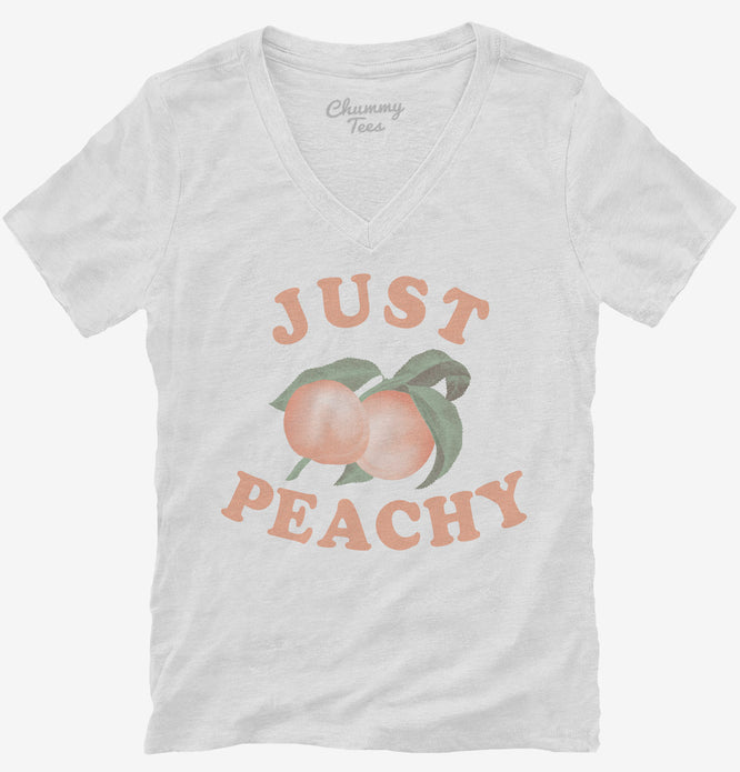 Just Peachy Womens V-Neck Shirt