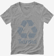 Karma Symbol Womens V-Neck Shirt