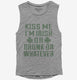 Kiss Me Funny St Patrick's Day grey Womens Muscle Tank