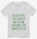 Kiss Me Funny St Patrick's Day white Womens V-Neck Tee