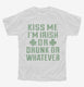 Kiss Me Funny St Patrick's Day white Youth Tee