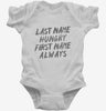 Last Name Hungry First Name Always Infant Bodysuit 666x695.jpg?v=1700514357