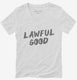 Lawful Good Alignment white Womens V-Neck Tee