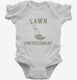 Lawn Enforcement Funny Lawn Mowing white Infant Bodysuit