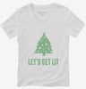 Lets Get Lit Christmas Tree Womens Vneck Shirt 666x695.jpg?v=1700487925