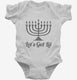 Let's Get Lit Funny Menorah Jewish white Infant Bodysuit