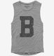 Letter B Initial Monogram grey Womens Muscle Tank