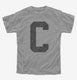 Letter C Initial Monogram  Youth Tee