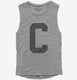 Letter C Initial Monogram  Womens Muscle Tank