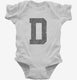 Letter D Initial Monogram white Infant Bodysuit