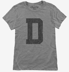 Letter D Initial Monogram Womens T-Shirt