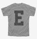 Letter E Initial Monogram  Youth Tee