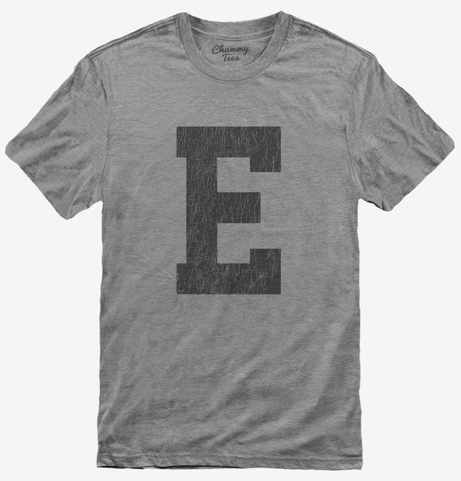 Letter E Initial Monogram T-Shirt