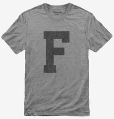 Letter F Initial Monogram T-Shirt