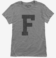 Letter F Initial Monogram Womens T-Shirt