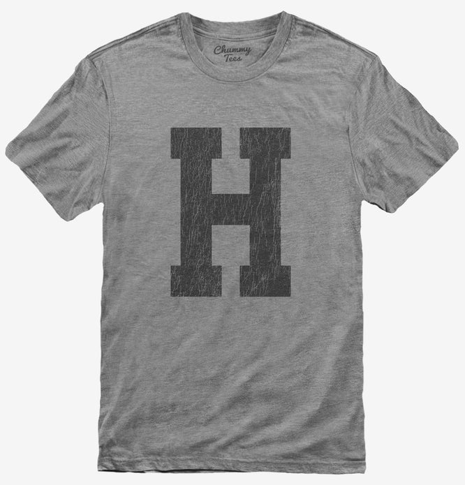 Letter H Initial Monogram T-Shirt