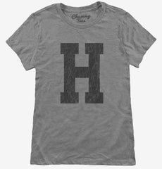 Letter H Initial Monogram Womens T-Shirt
