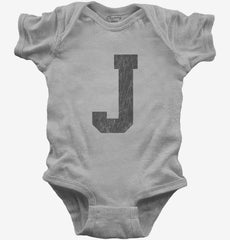 Letter J Initial Monogram Baby Bodysuit