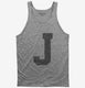 Letter J Initial Monogram grey Tank